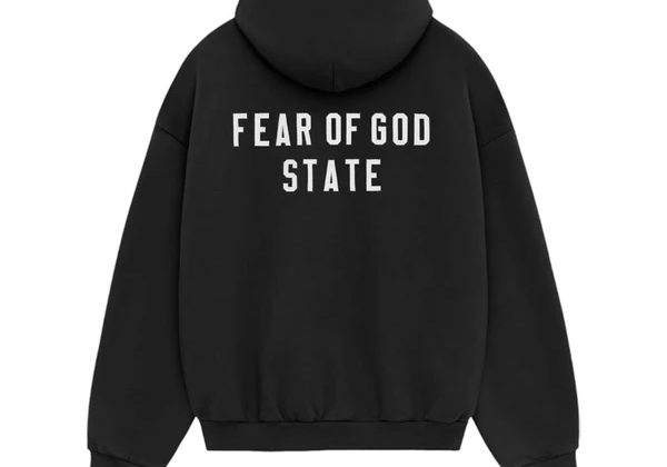 Fear of God Essentials Heavy Fleece Full Zip Hoodie Black (FW24)