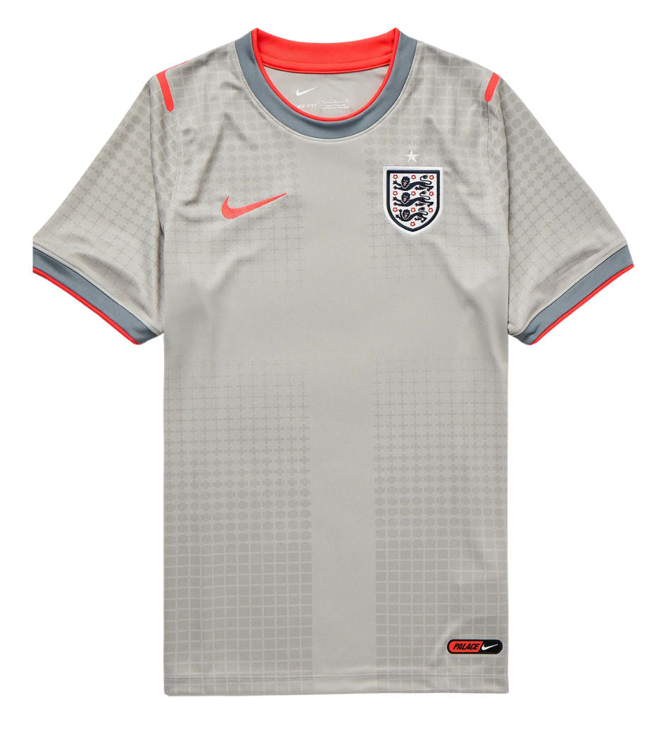 Palace x Nike England Dri-FIT Academy Pro Short Sleeve Football Top Pewter Grey/Bright Crimson