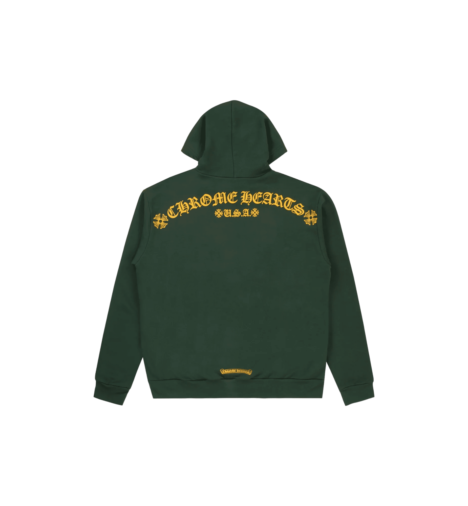 Chrome Hearts Military Green Orange Shoulder Logo Hoodie
