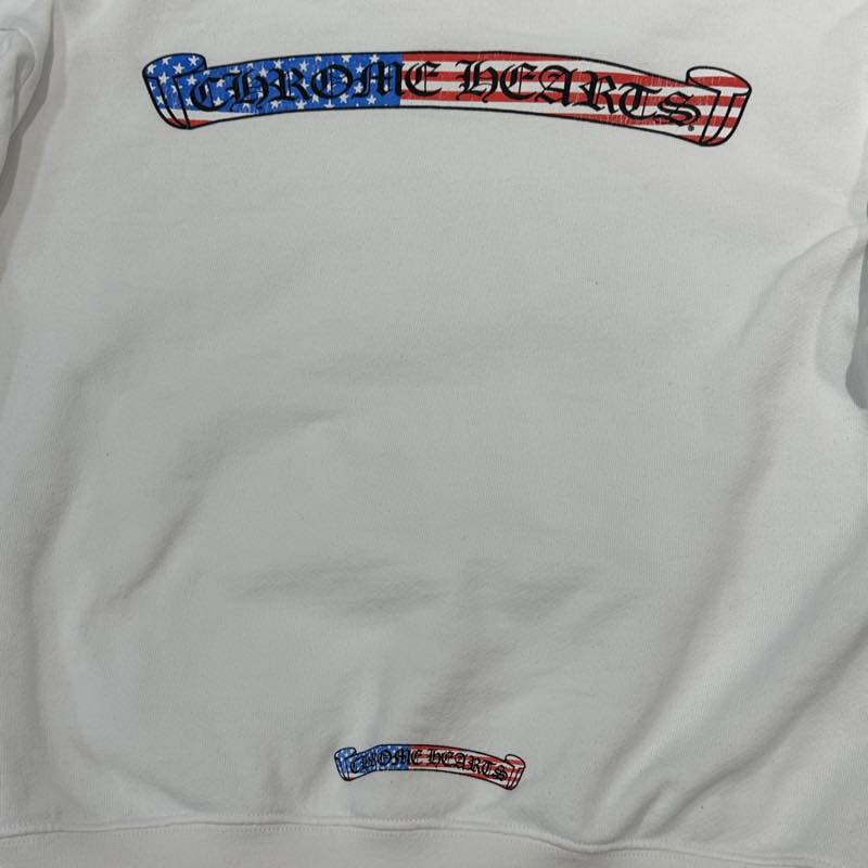 Chrome Hearts Matty Boy American Flag Hoodie White - Pre-Owned Size M