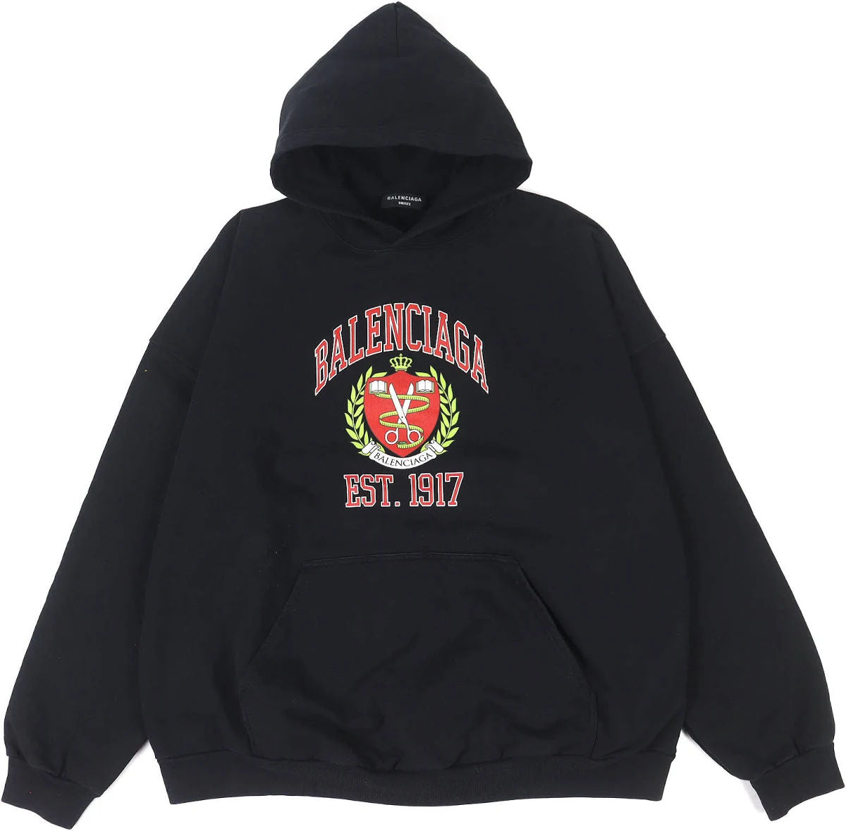 Balenciaga College Logo Hoodie Black - Lightly Used Size XL