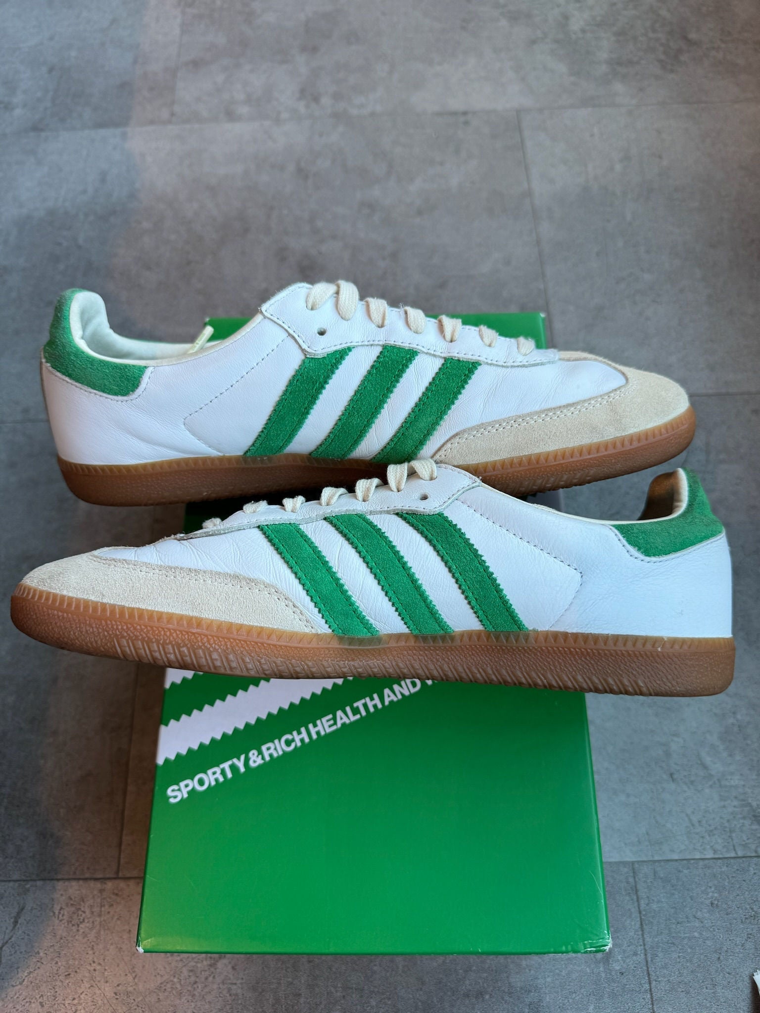 Adidas Samba OG Sporty & Rich White Green - Pre-Owned Size 9.5