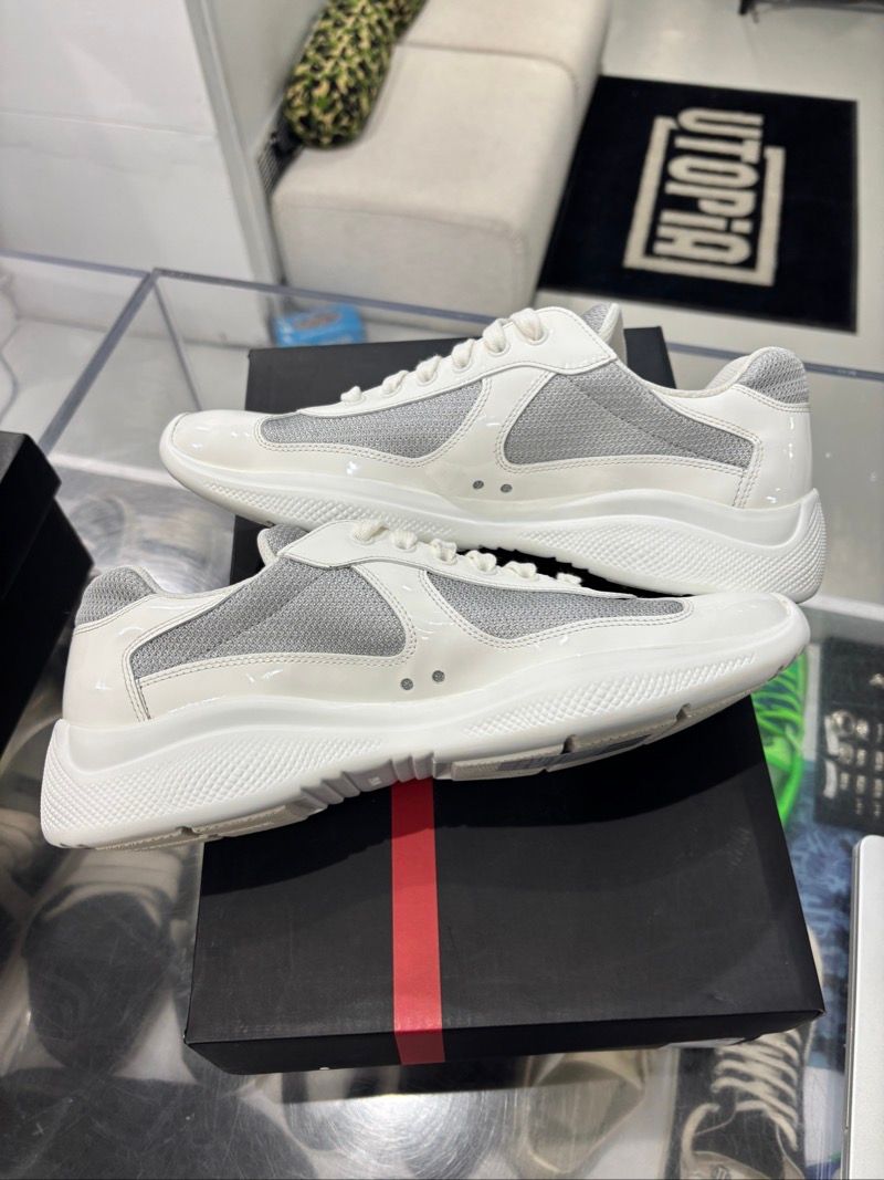 Prada America's Cup White Silver - Lightly Pre-Owned Size 9.5