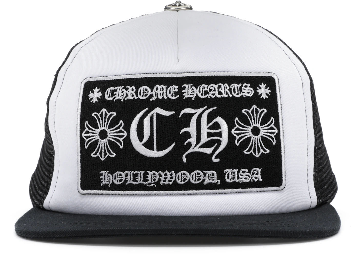 Chrome Hearts CH Hollywood Trucker Hat Black/White (Small Brim)