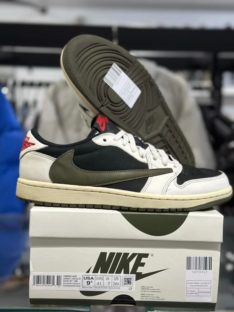 Jordan 1 Retro Low OG SP Travis Scott Olive (W) - Pre-Owned Size 8M/9.5W