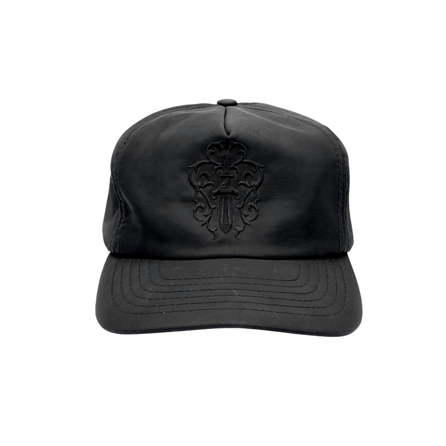 Vintage Chrome Hearts Nylon Dagger Vine Baseball Hat Black - Gently Used