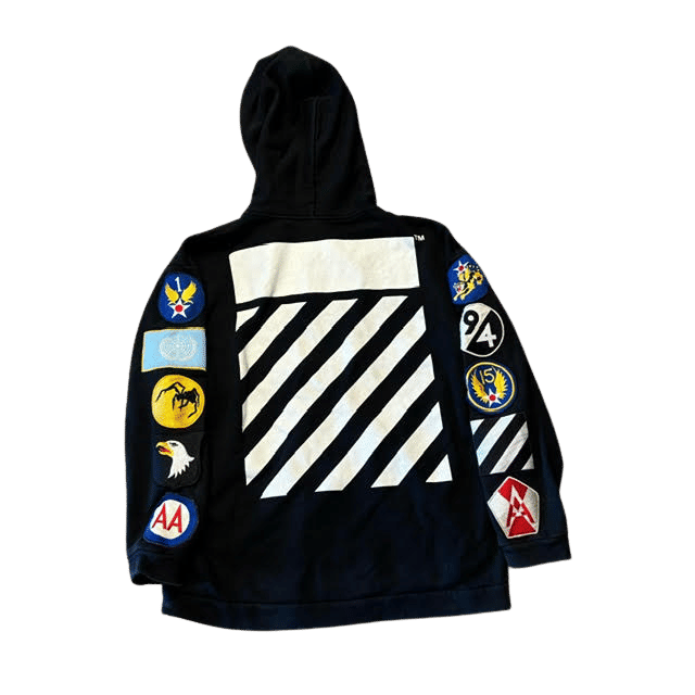 Off-White Patches Zip-Up Hoodie Black - Pre-Owned Size M
