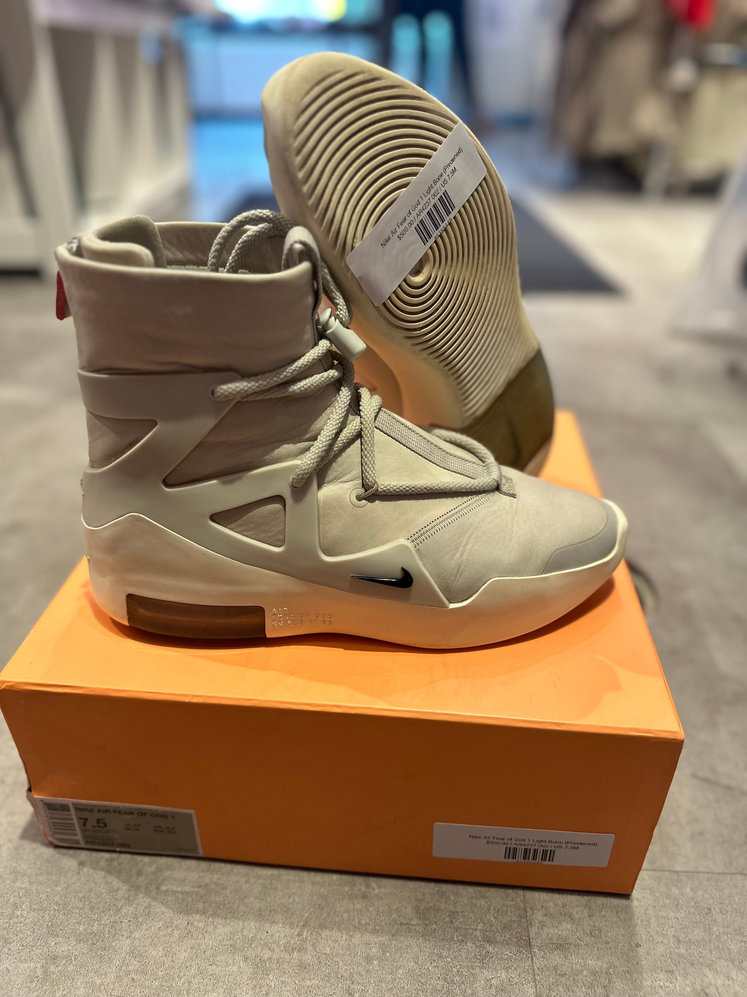 Nike Air Fear of God 1 Light Bone - Pre-Owned Size 7.5
