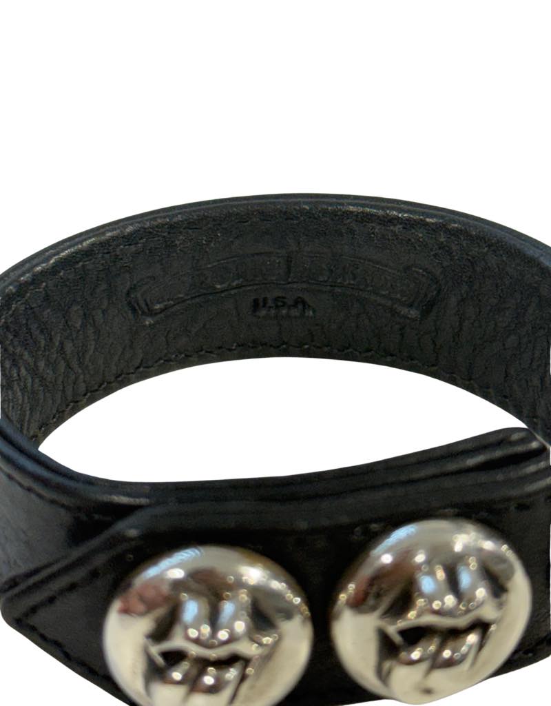 Chrome Hearts Rolling Stones Lips Leather Bracelet - Pre-Owned
