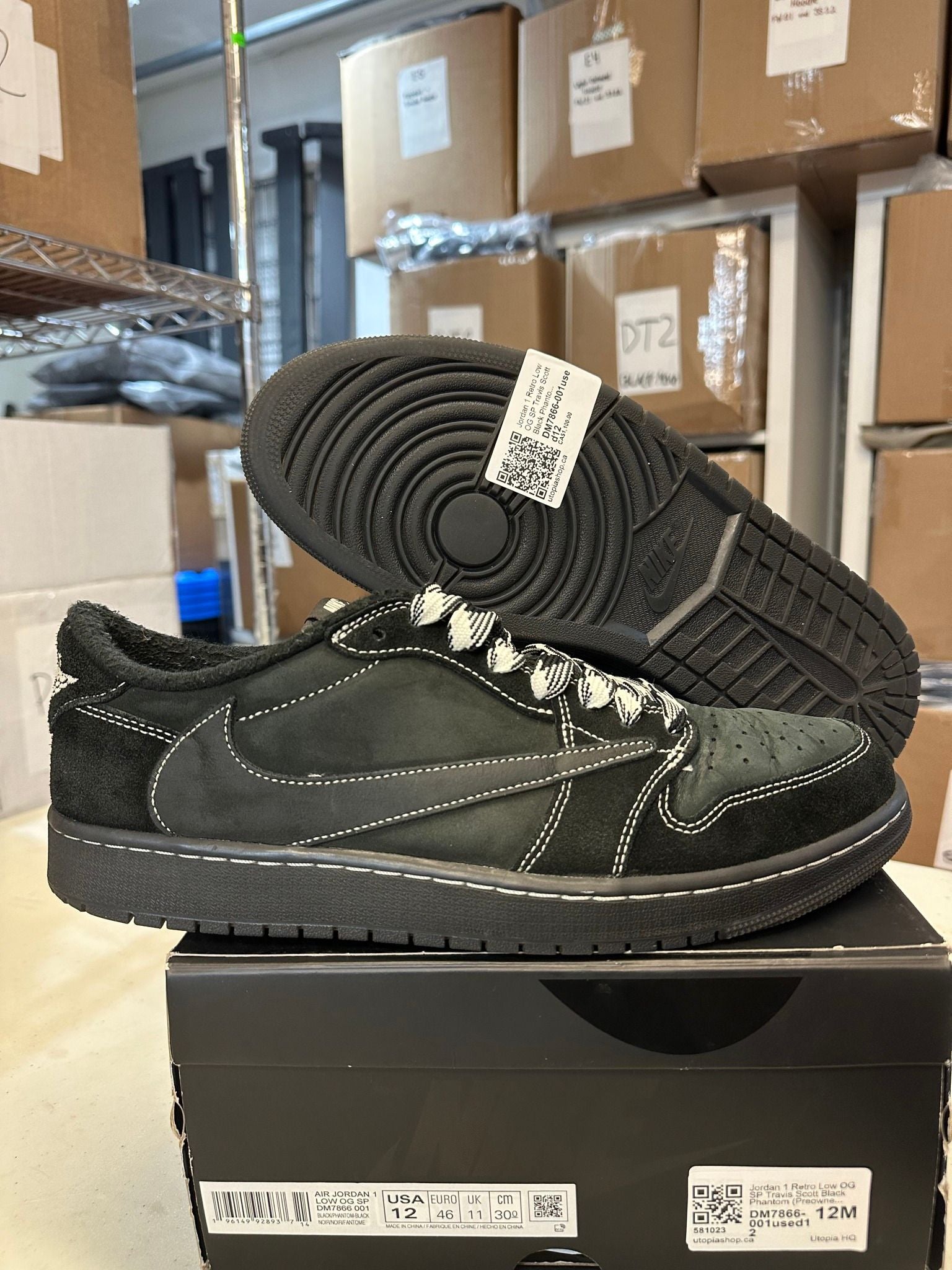 Jordan 1 Retro Low OG SP Travis Scott Black Phantom - Pre-Owned Size 12