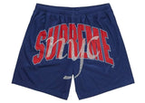 Supreme Rhinestone Mesh Short Navy