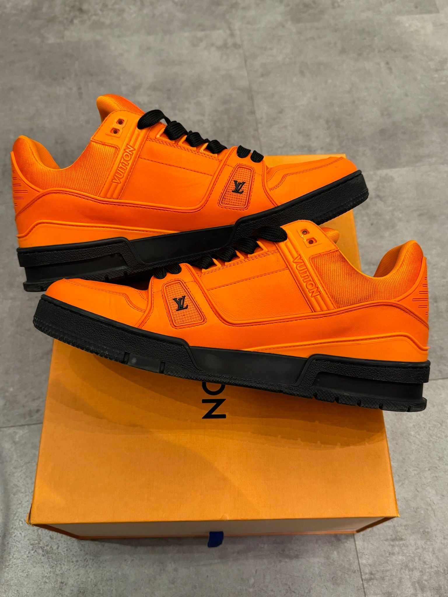 Louis Vuitton LV Trainer Orange Black - Pre-Owned Size LV 8.5/ US 10M