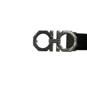 Ferragamo Gancini Reversible Leather Belt Black - Pre-Owned
