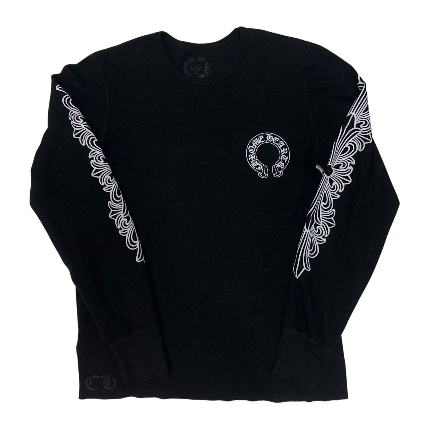Chrome Hearts Floral Logo Thermal L/S T-Shirt Black - Lightly Pre-Owned Size L