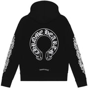 Chrome Hearts Horseshoe Thermal Floral Zip-Up Hoodie Black