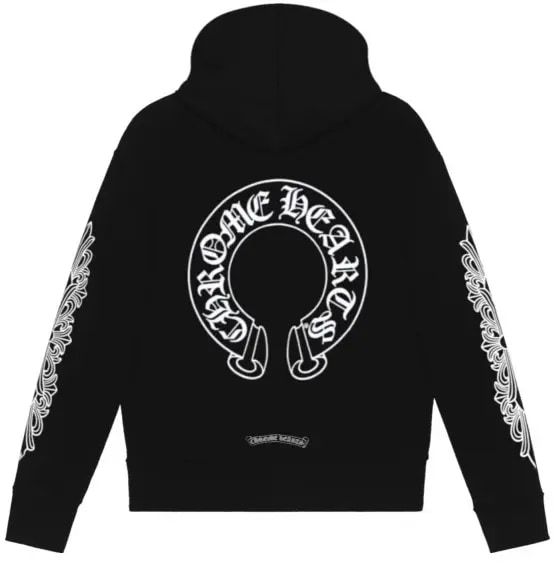 Chrome Hearts Horseshoe Thermal Floral Zip-Up Hoodie Black