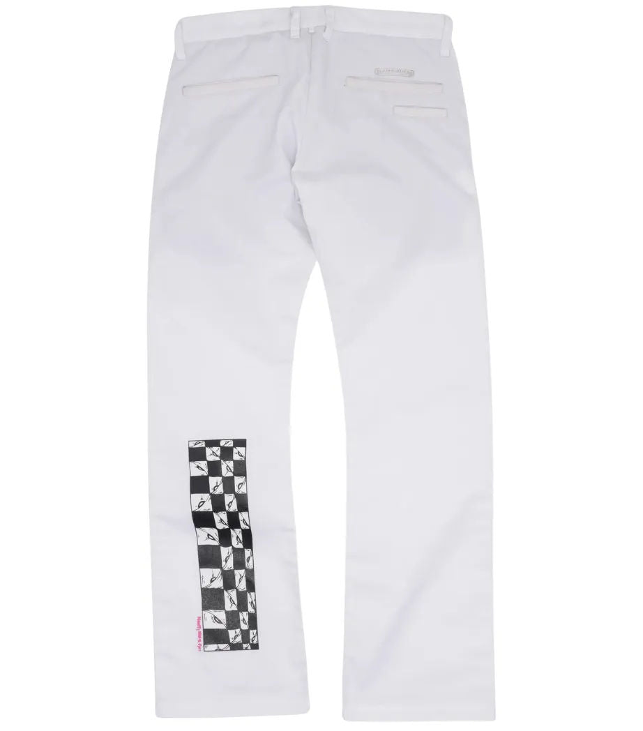 Chrome Hearts Matty Boy 99eyes Rhodium Chino Pants White