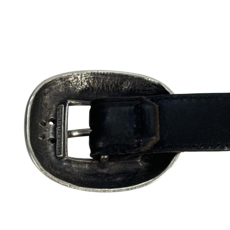Chrome Hearts Double Fleur Buckle Leather Belt (34) (1 Inch Strap) - Pre Owned