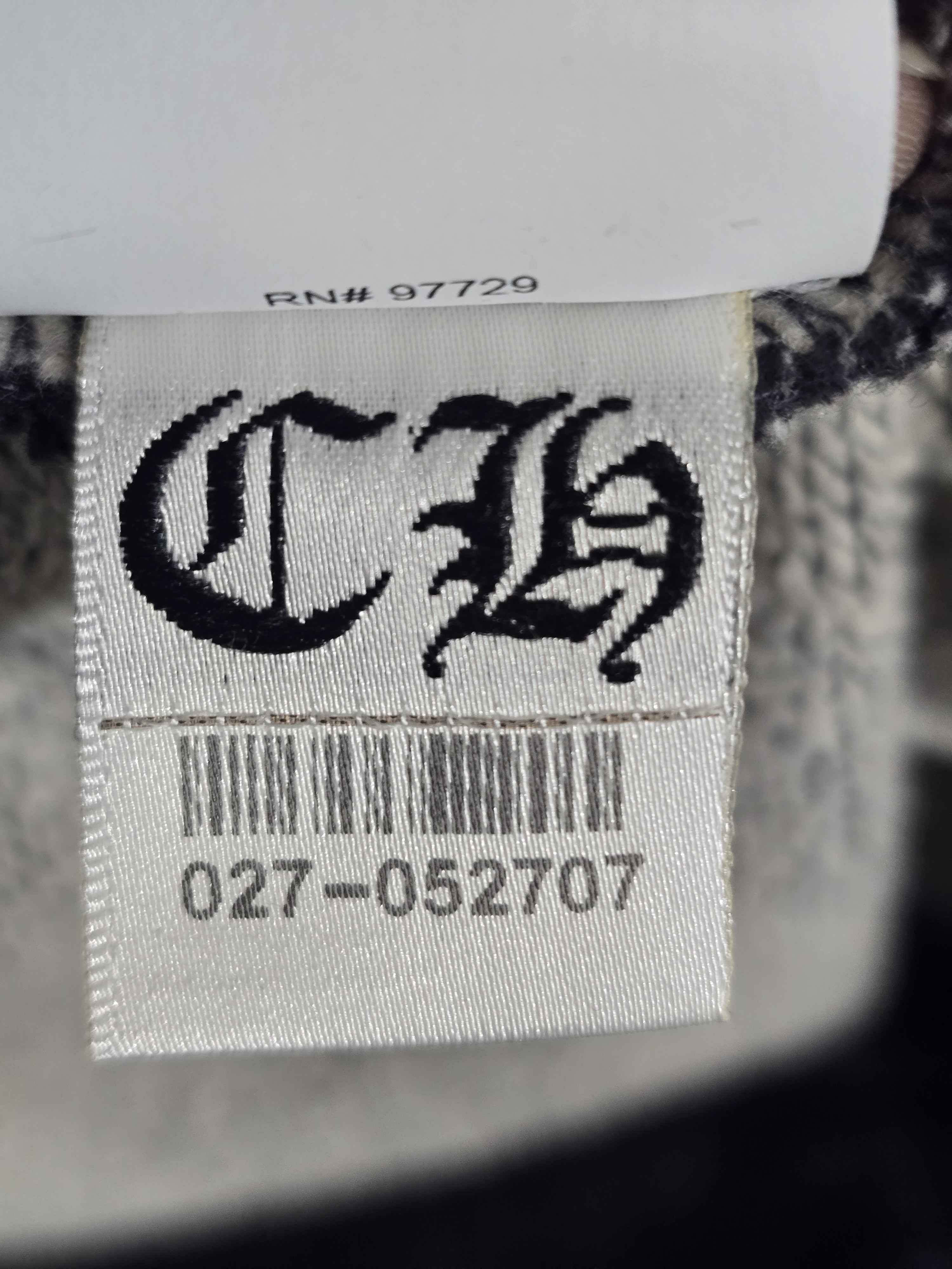 Chrome Hearts Y NOT Embroidered Thermal Zip-Up Hoodie Washed Black - Pre-Owned Size XL
