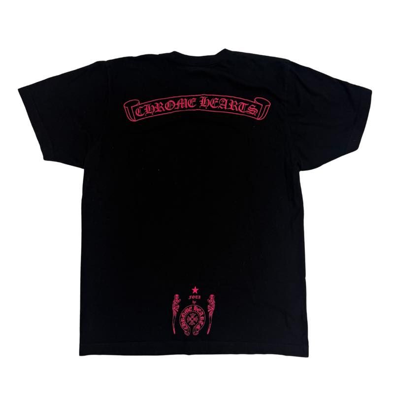 Chrome Hearts Foti Miss Lerlene Scroll Logo T-Shirt Black/Pink - Pre-Owned Size M