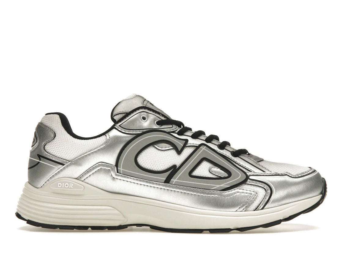 Dior B30 White Mesh Silver-Tone Metallic Calfskin - Pre-Owned Size 42 (No original box)