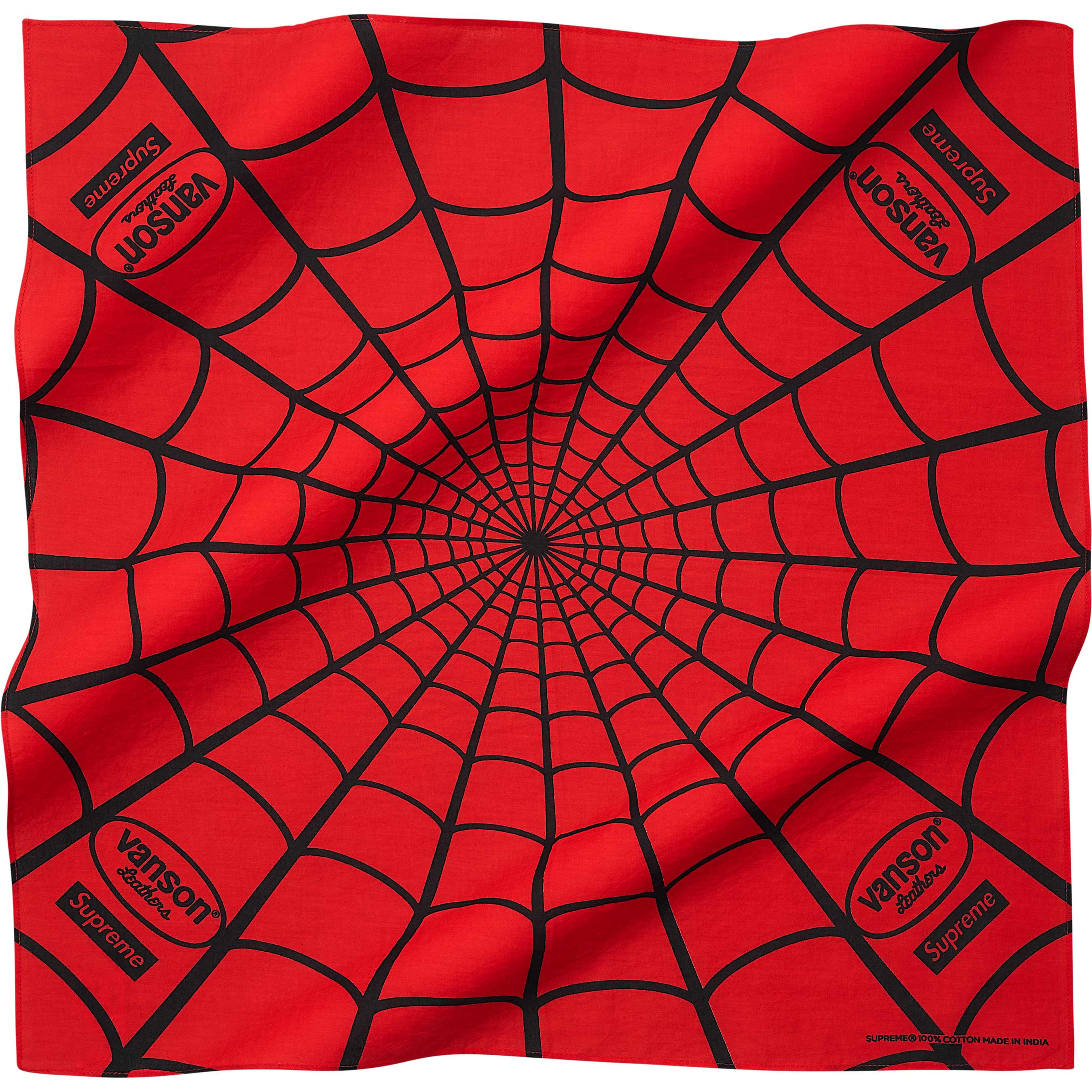 Supreme Vanson Leathers Spider-Man Bandana Red