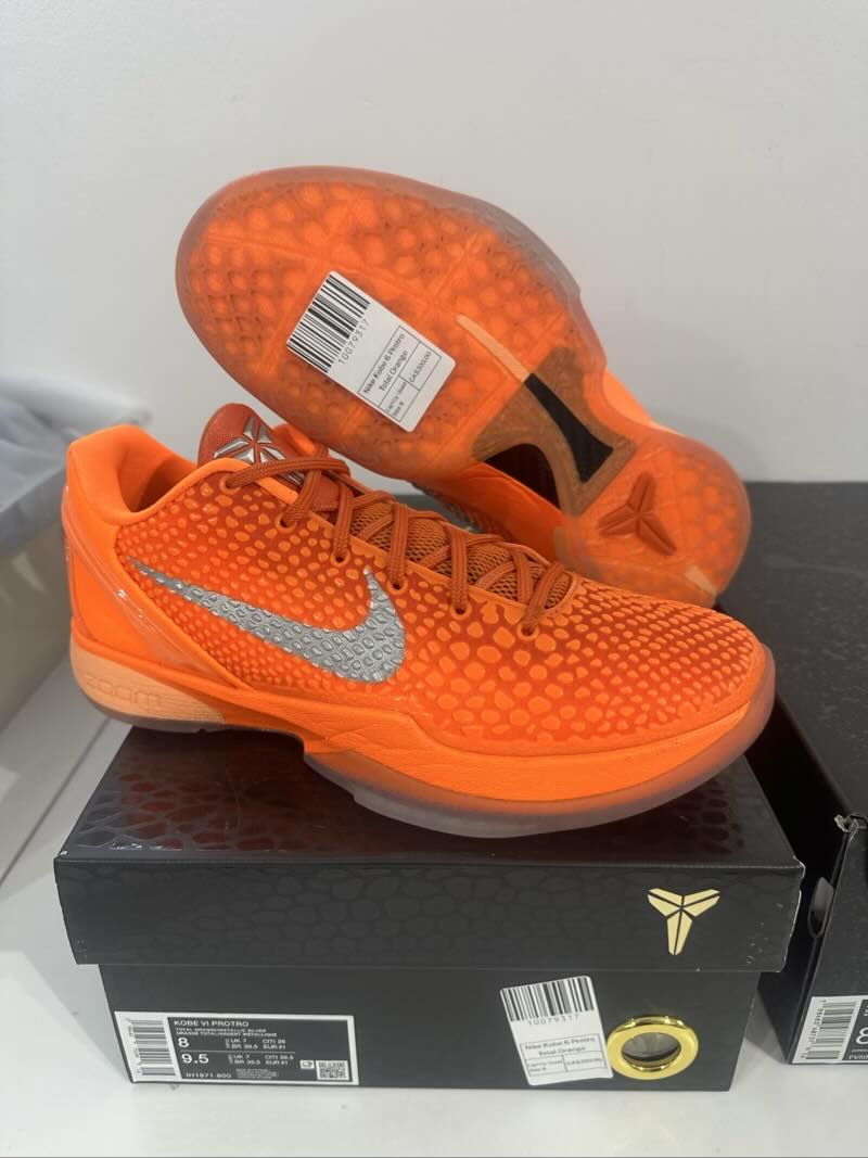 Nike Kobe 6 Protro Total Orange - Lightly Used Size 8