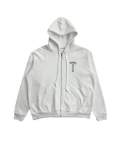 Chrome Hearts T-Bar Shoulder Logo Zip-Up Hoodie White
