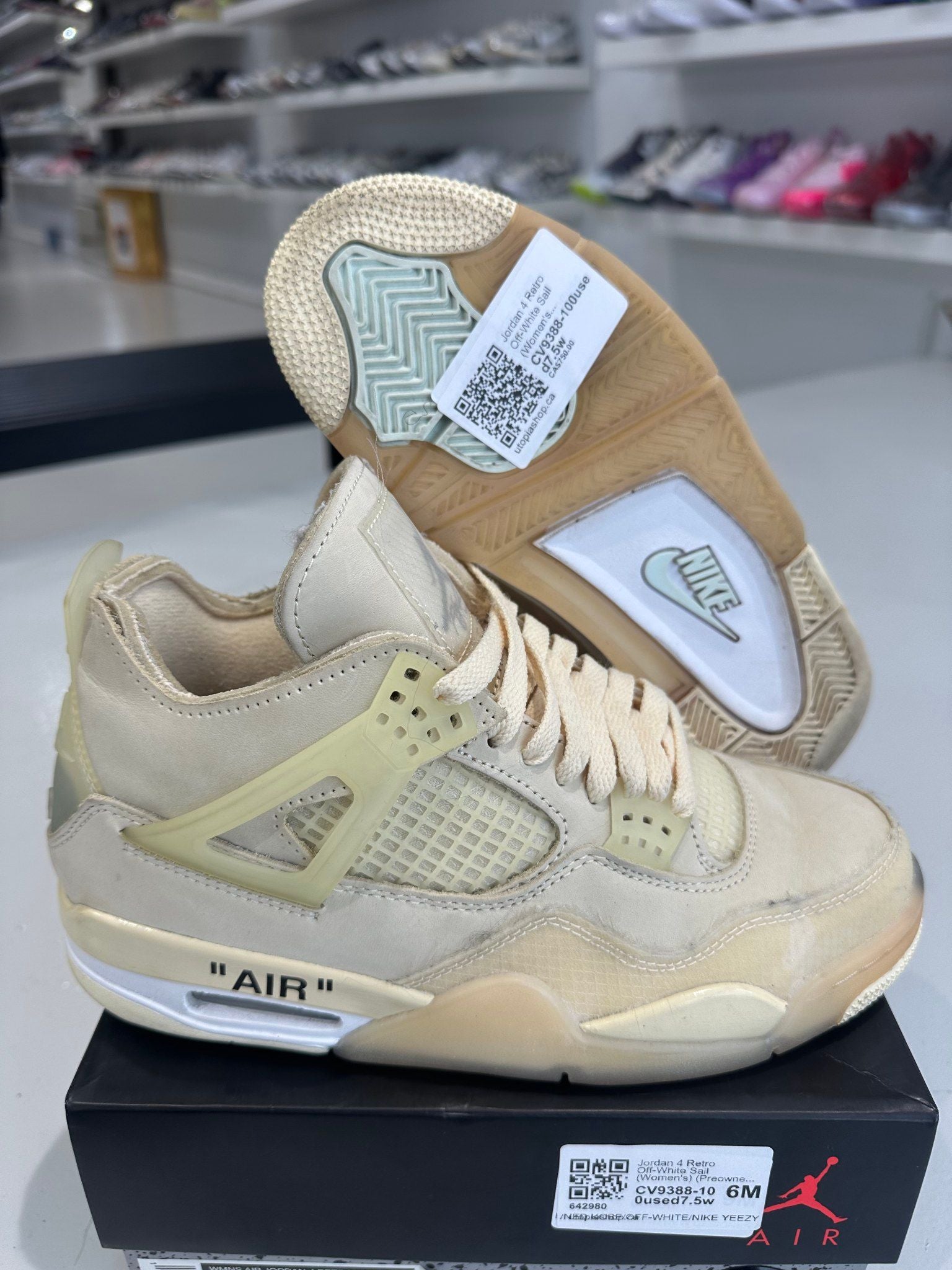 Jordan 4 Retro Off-White Sail (Women's) - Pre-Owned Size 7.5W