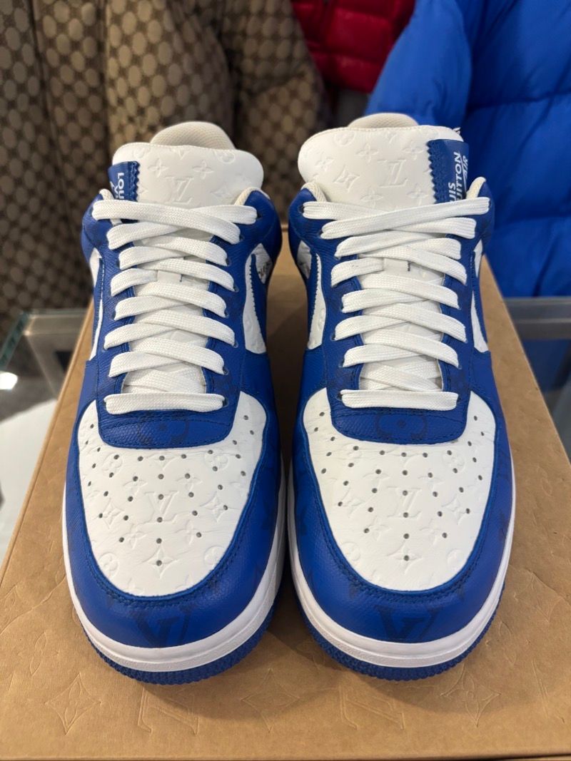 Louis Vuitton Nike Air Force 1 Low By Virgil Abloh White Royal - Pre-Owned Size 8.5