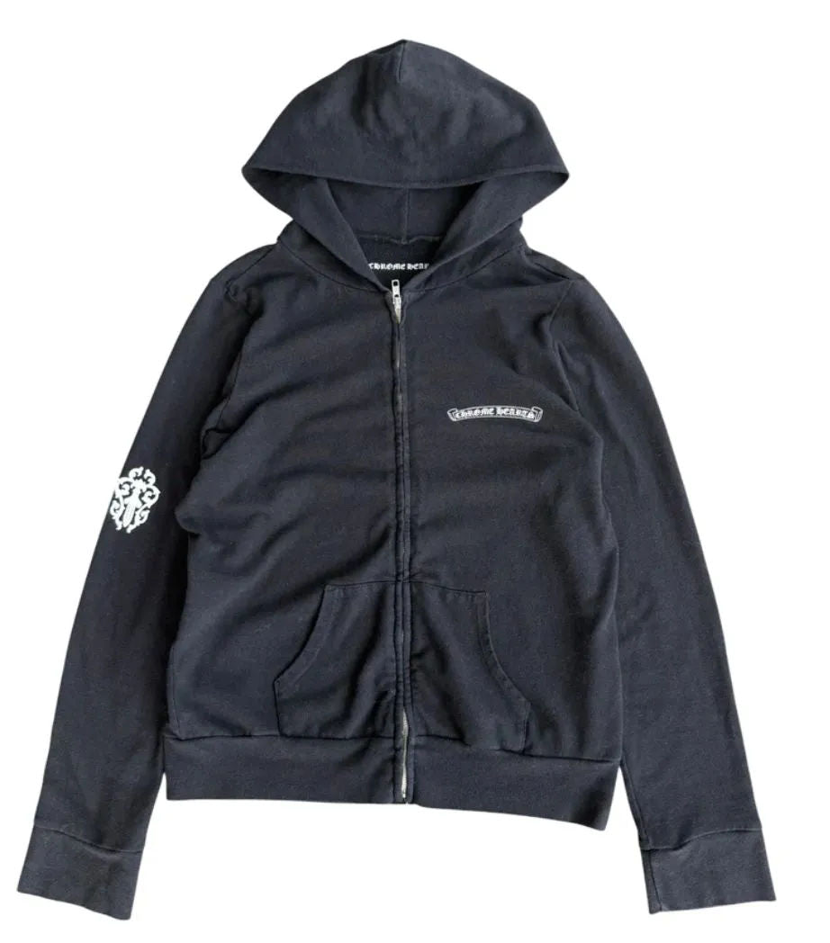 Chrome Hearts Matty Boy Defiance Attiude Graphic Zip-Up Hoodie Black - Pre-Owned Size S
