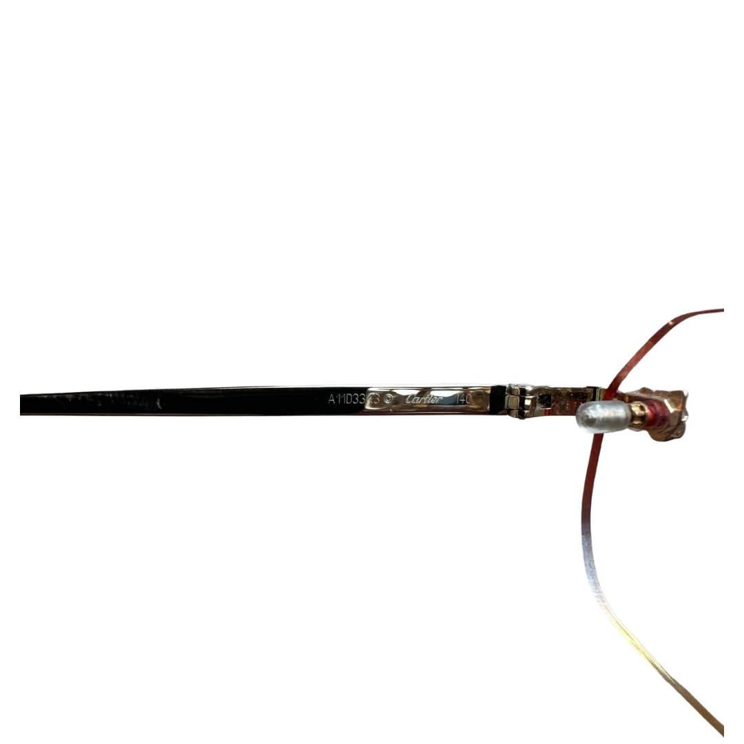 Cartier CT00280 gold Rimless Panthere Eyeglasses (Preowned OS) - Pre-Owned