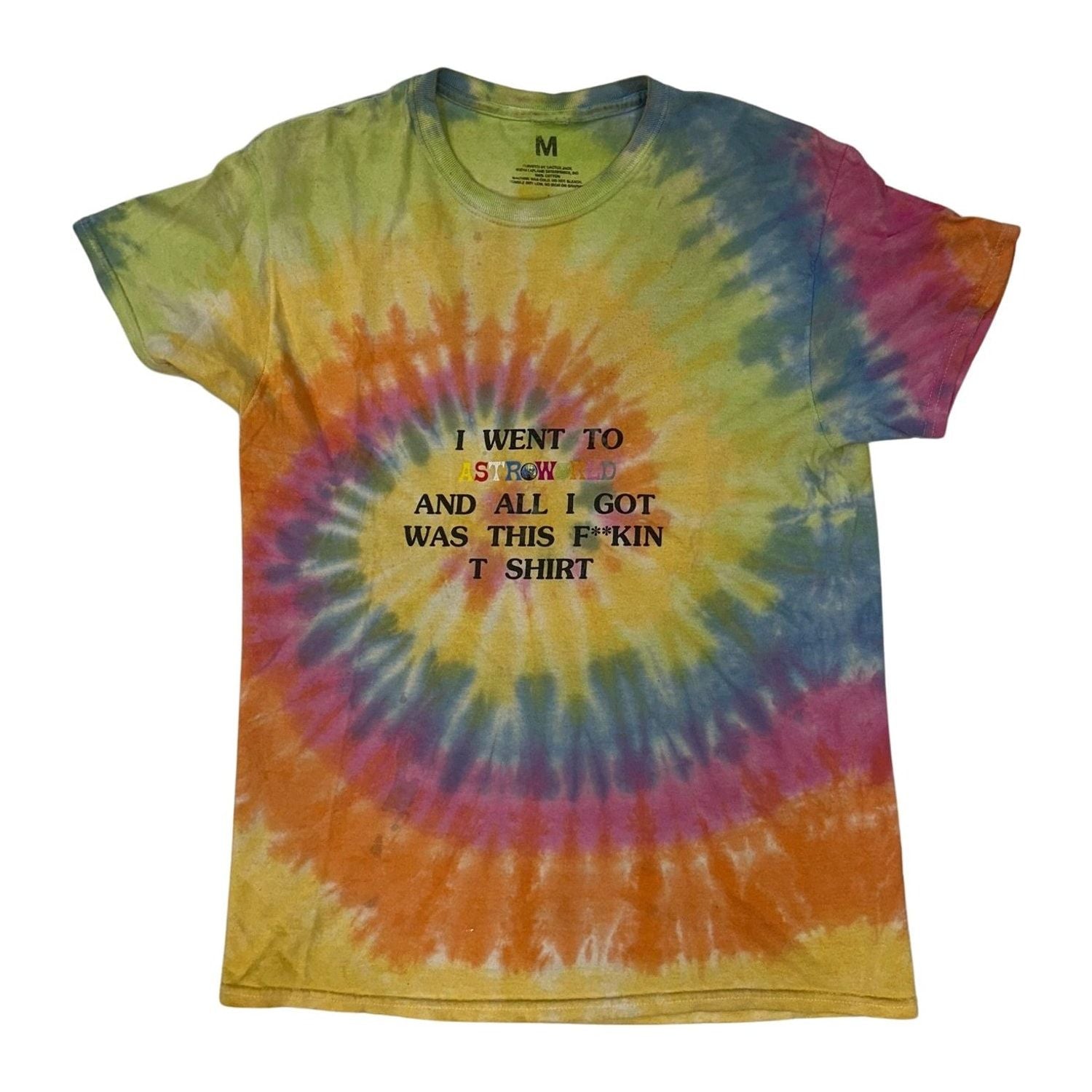 Travis Scott Lollapalooza Astroworld Fest T-Shirt Tie-Dye - Pre-Owned Size M