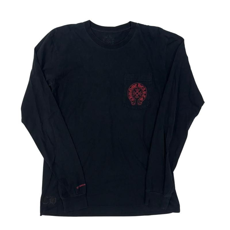 Chrome Hearts Staff Exclusive Horseshoe Logo L/S T-Shirt Black/Red - Lightly Pre-Owned Size L