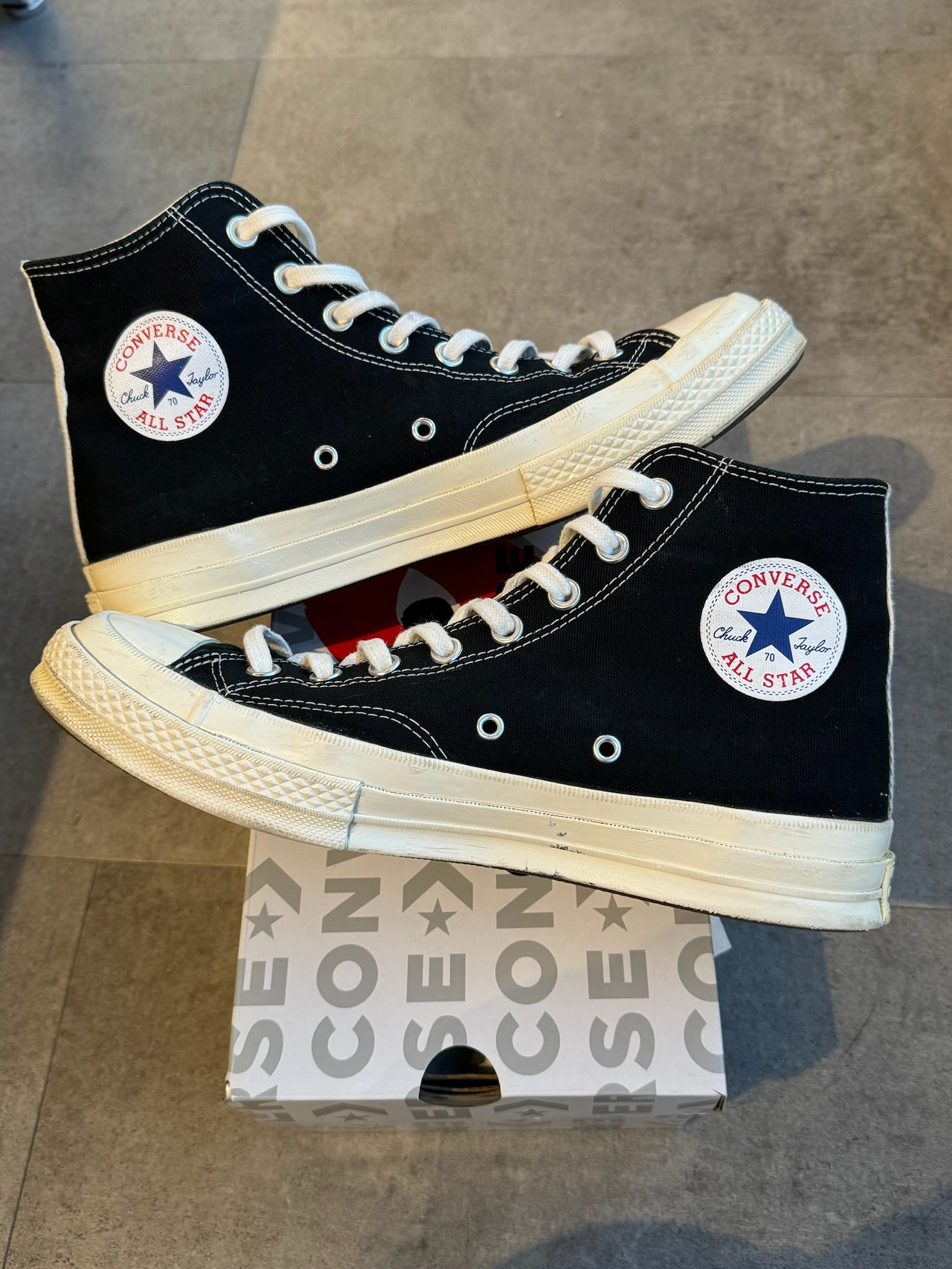 Converse X CDG Taylor All Star 70 Hi Play Black (Preowned Size 9) (8/10)