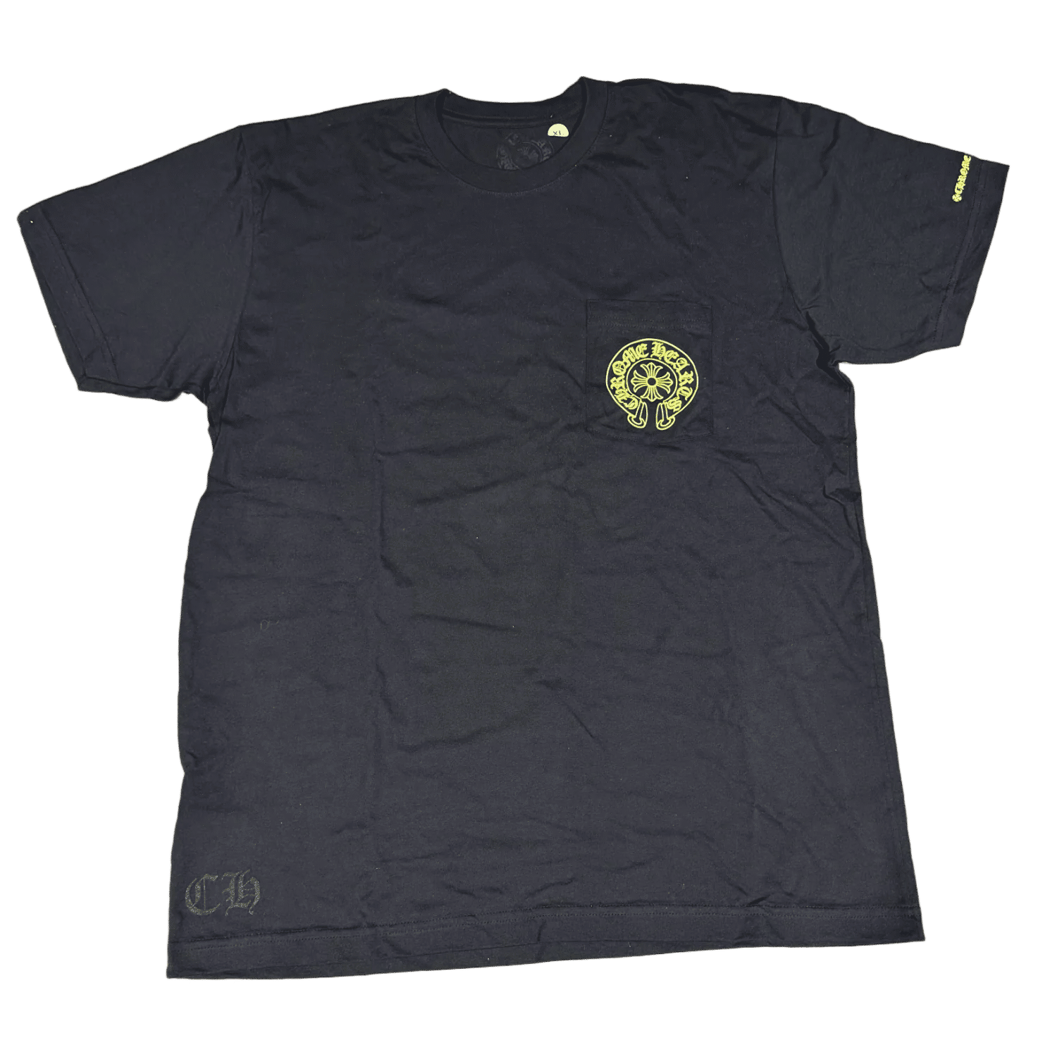 Chrome Hearts Neon Green Horseshoe T-Shirt Black