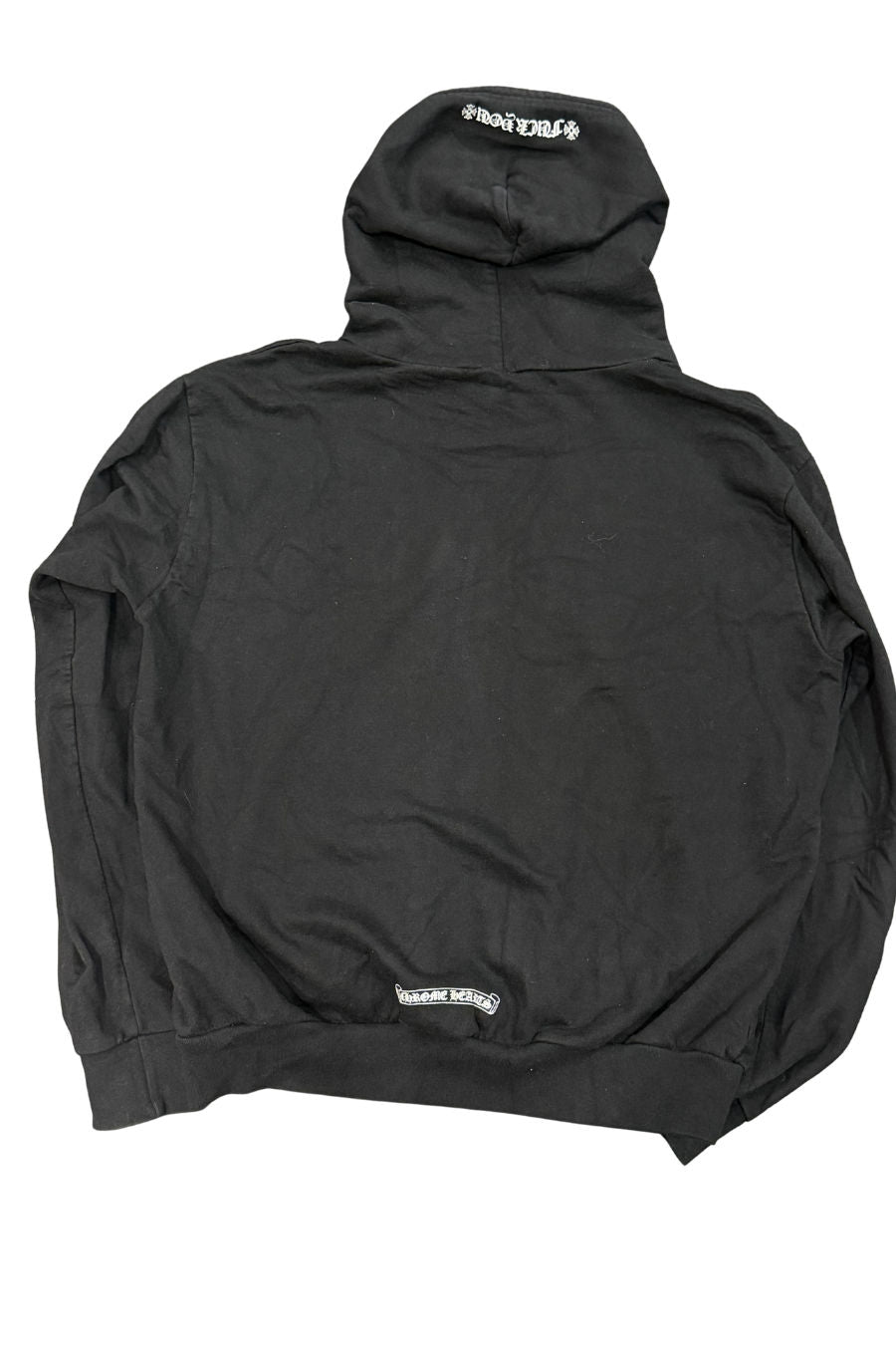 Chrome Hearts Fuck You Vertical Logo Zip-Up Hoodie Black - Lightly Pre-Owned Size S