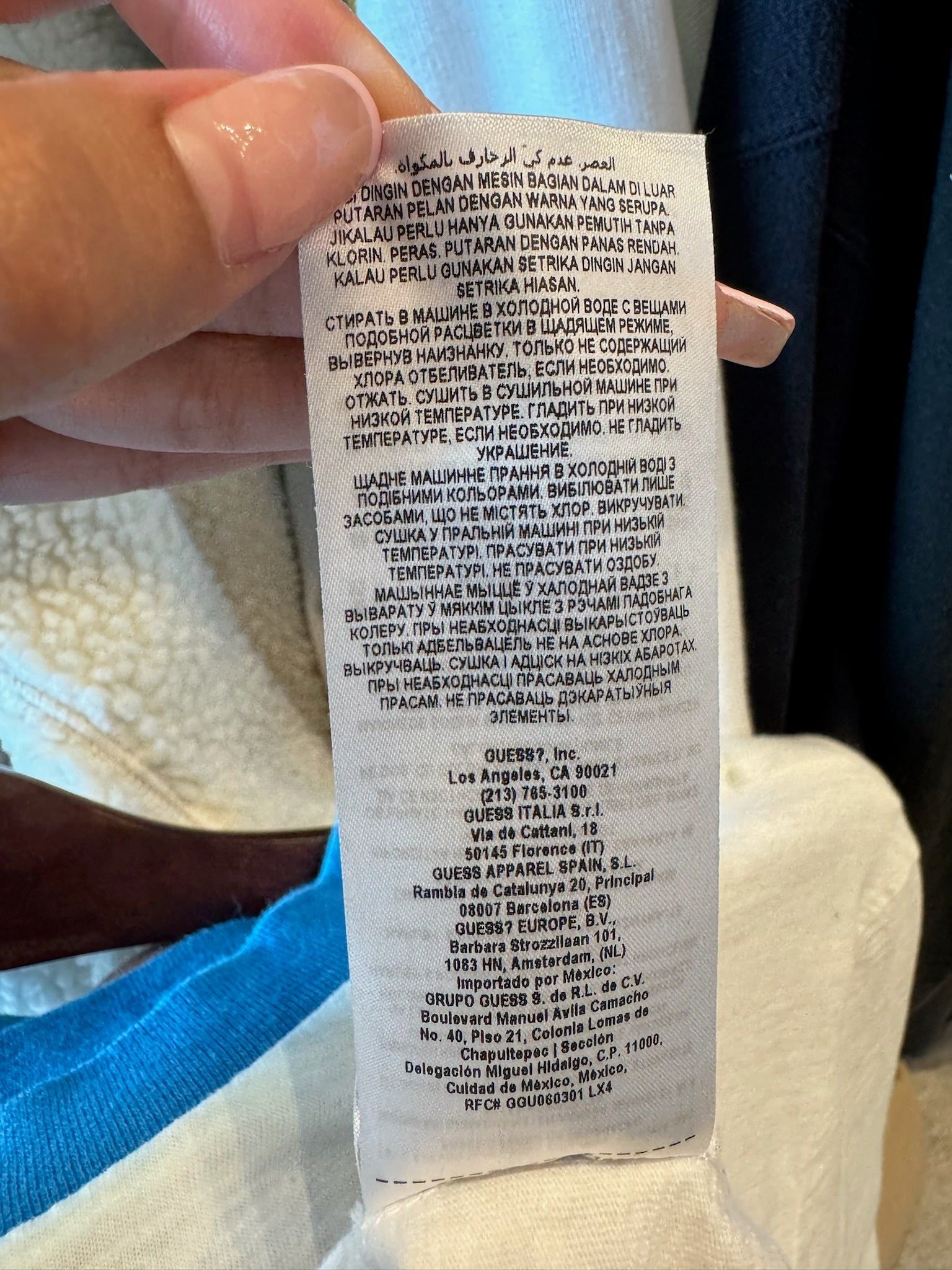 Guess Jeans x A$AP Rocky Rainbow Spell Out Embroidered Ringer Tee (Preowned) - Pre-Owned