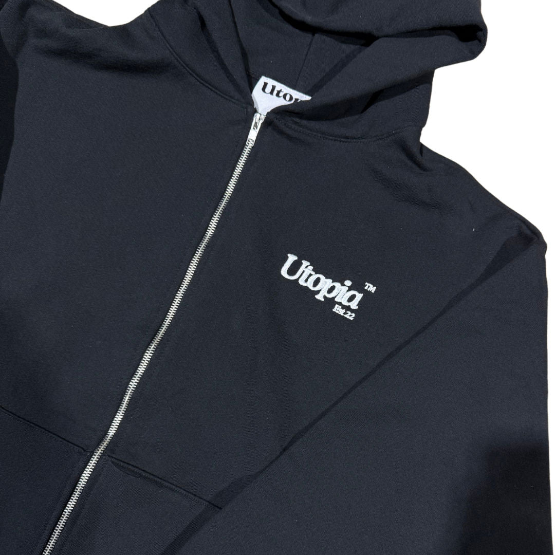 Utopia OG Zip-Up Hoodie Black
