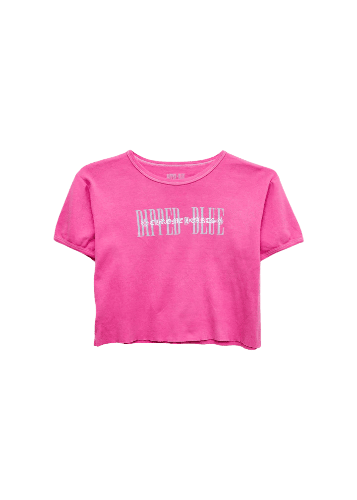 Chrome Hearts x Dipped In Blue Cropped T-Shirt Pink