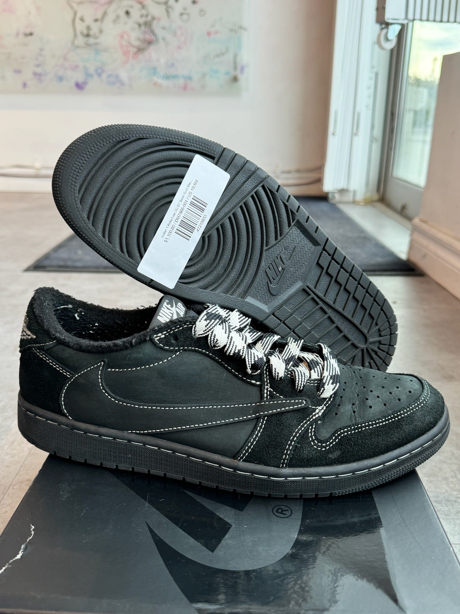 Jordan 1 Retro Low OG SP Travis Scott Black Phantom - Pre-Owned Size 10.5