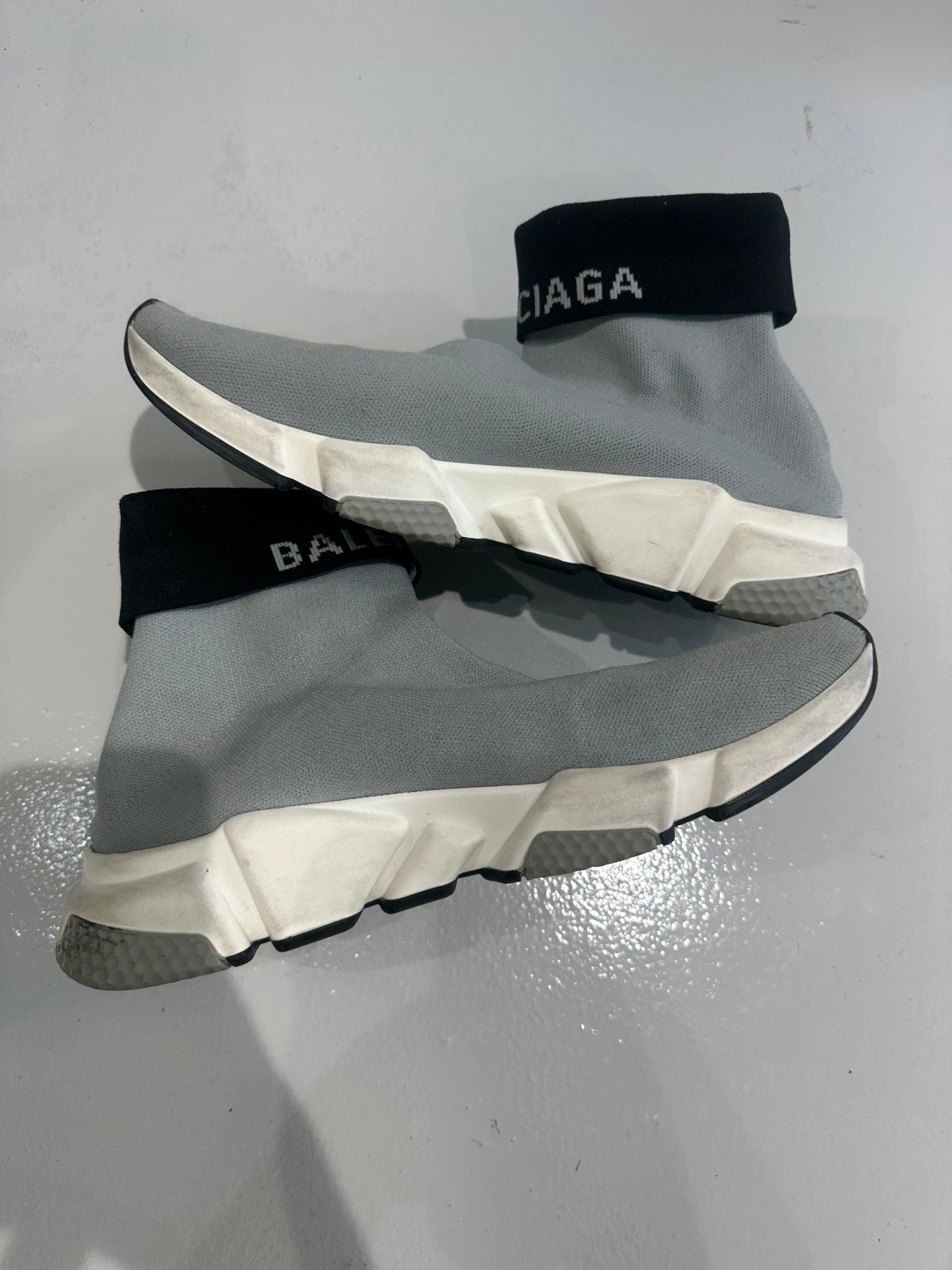 Balenciaga Speed Trainer Knit Grey Black - Pre-Owned Size 10 (No original box)