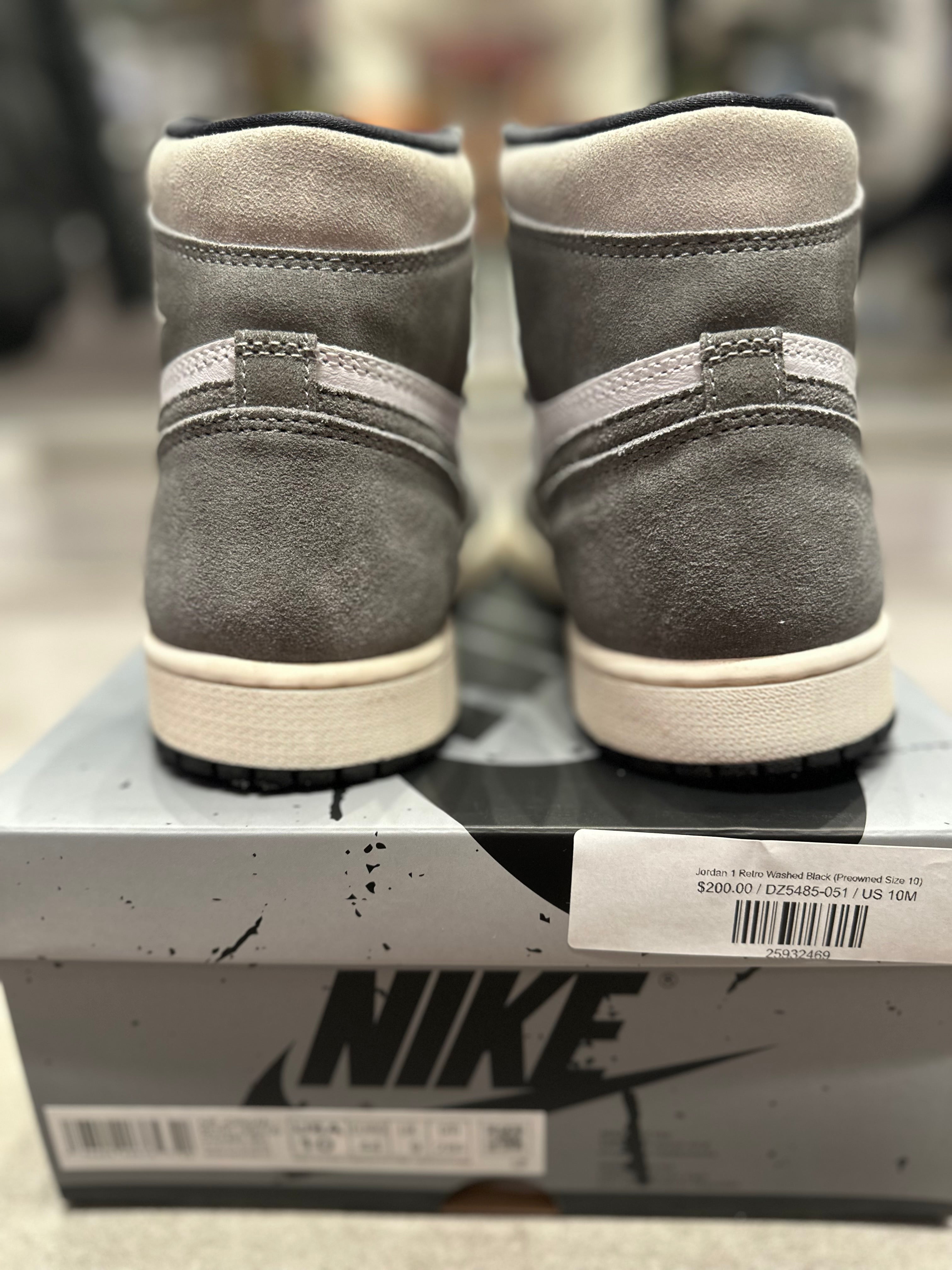 Jordan 1 Retro Washed Black - Pre-Owned Size 10