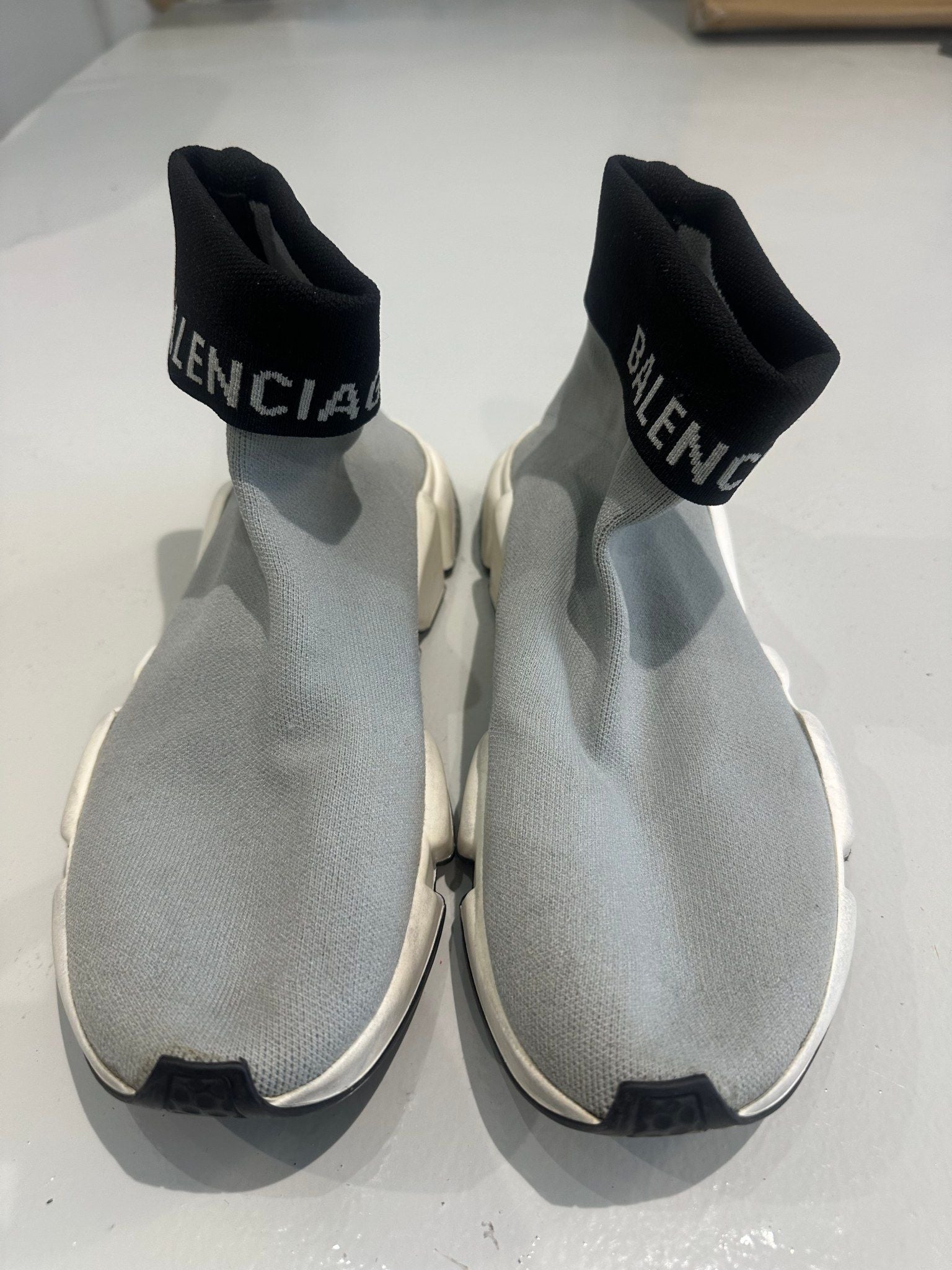 Balenciaga Speed Trainer Knit Grey Black - Pre-Owned Size 10 (No original box)