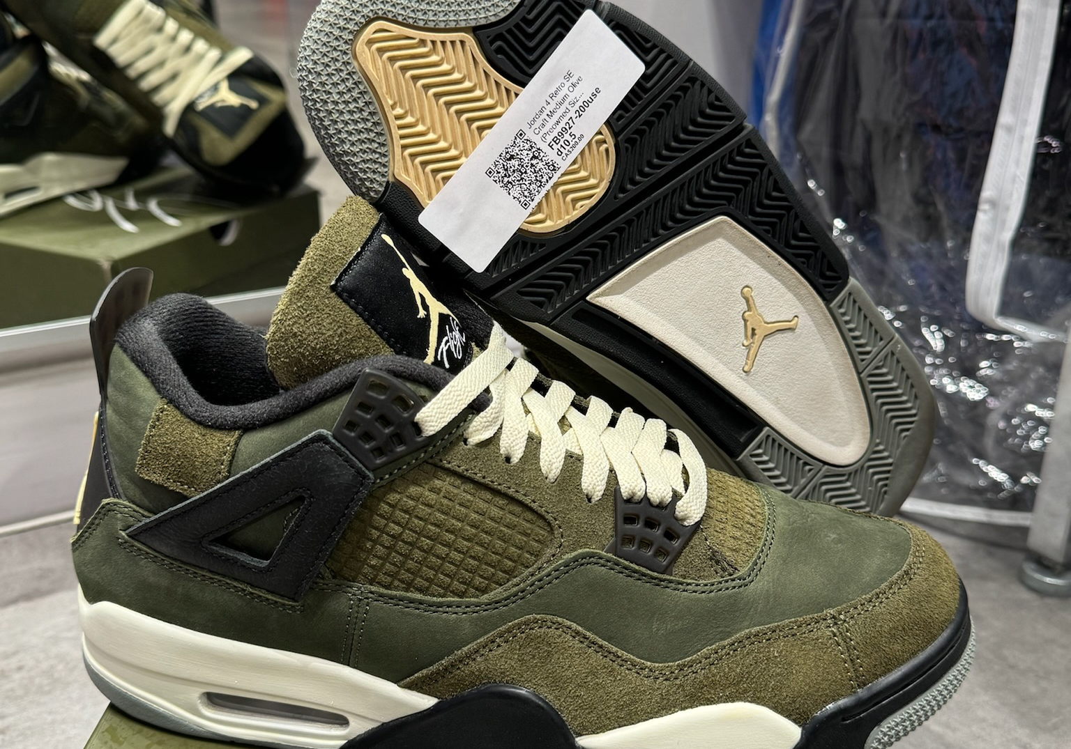 Jordan 4 Retro SE Craft Medium Olive (Preowned Size 10.5)