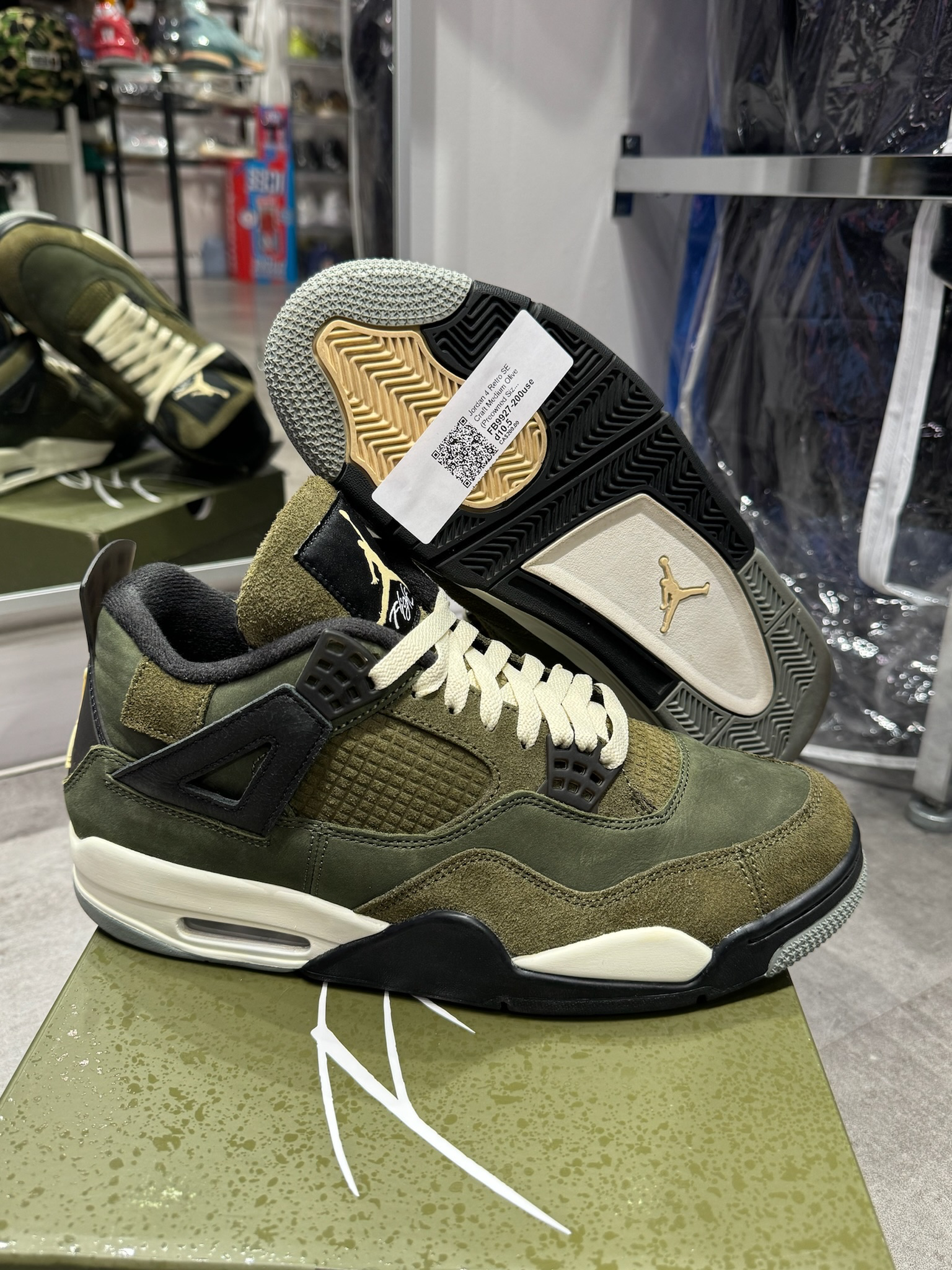 Jordan 4 Retro SE Craft Medium Olive (Preowned Size 10.5)