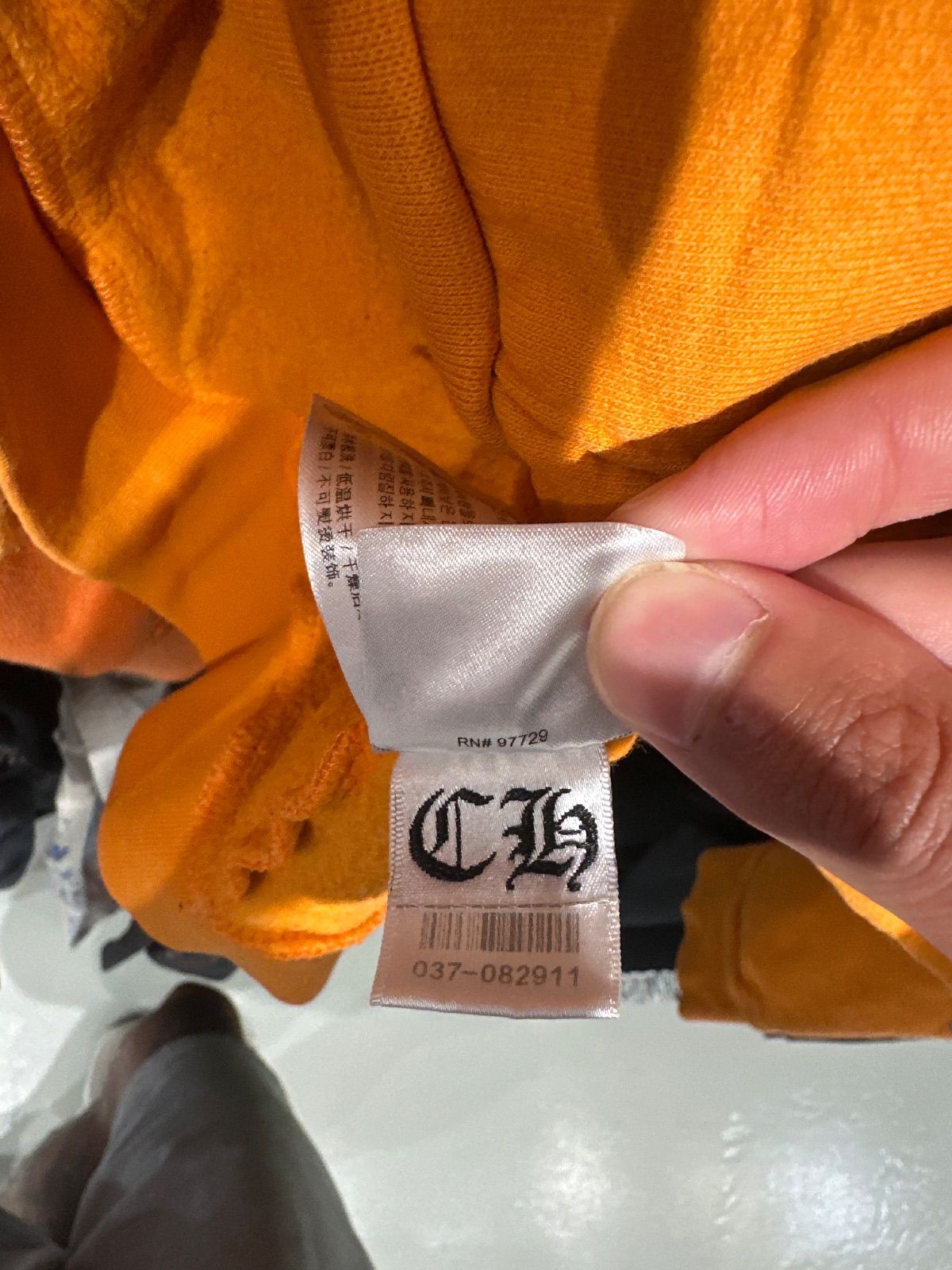 Chrome Hearts Orange & Silver Miami Exclusive Horseshoe Hoodie - Lightly Used Size L