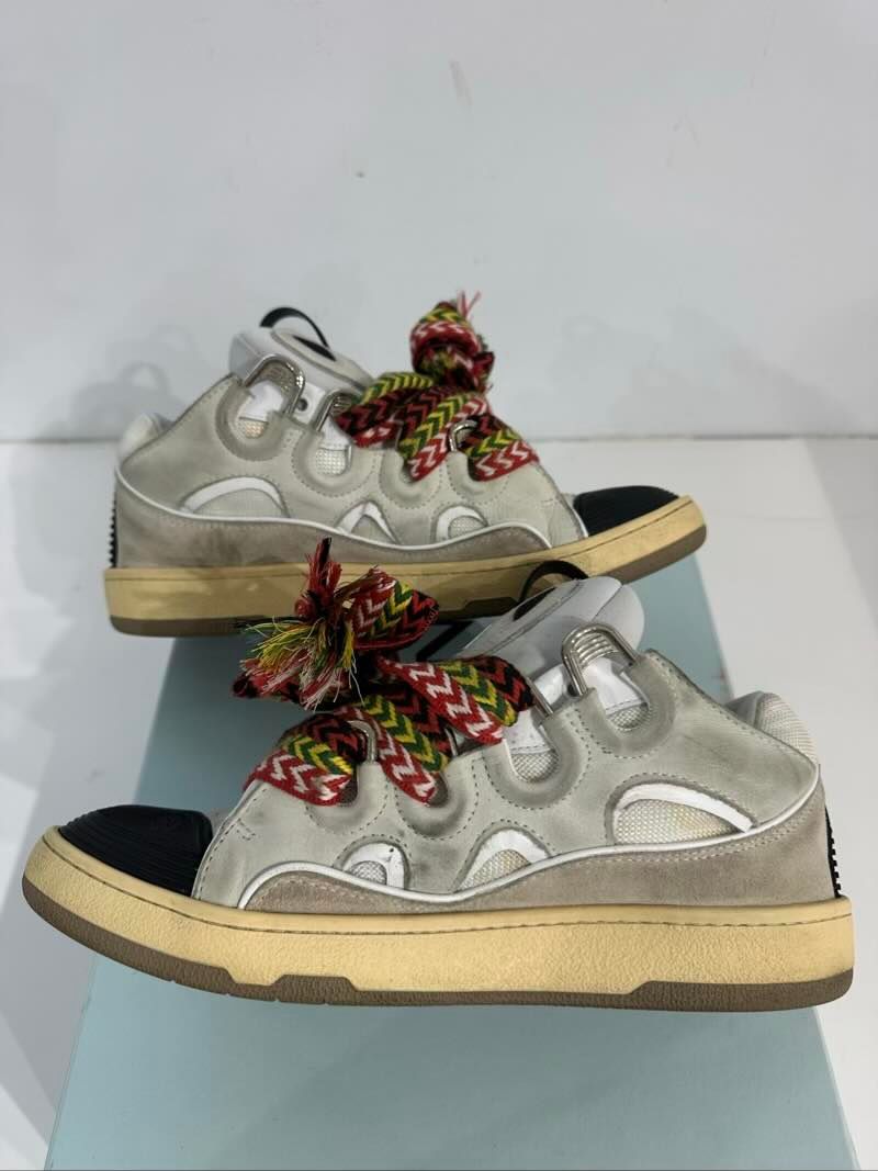 Lanvin Leather Curb White Ivory - Pre-Owned Size 11