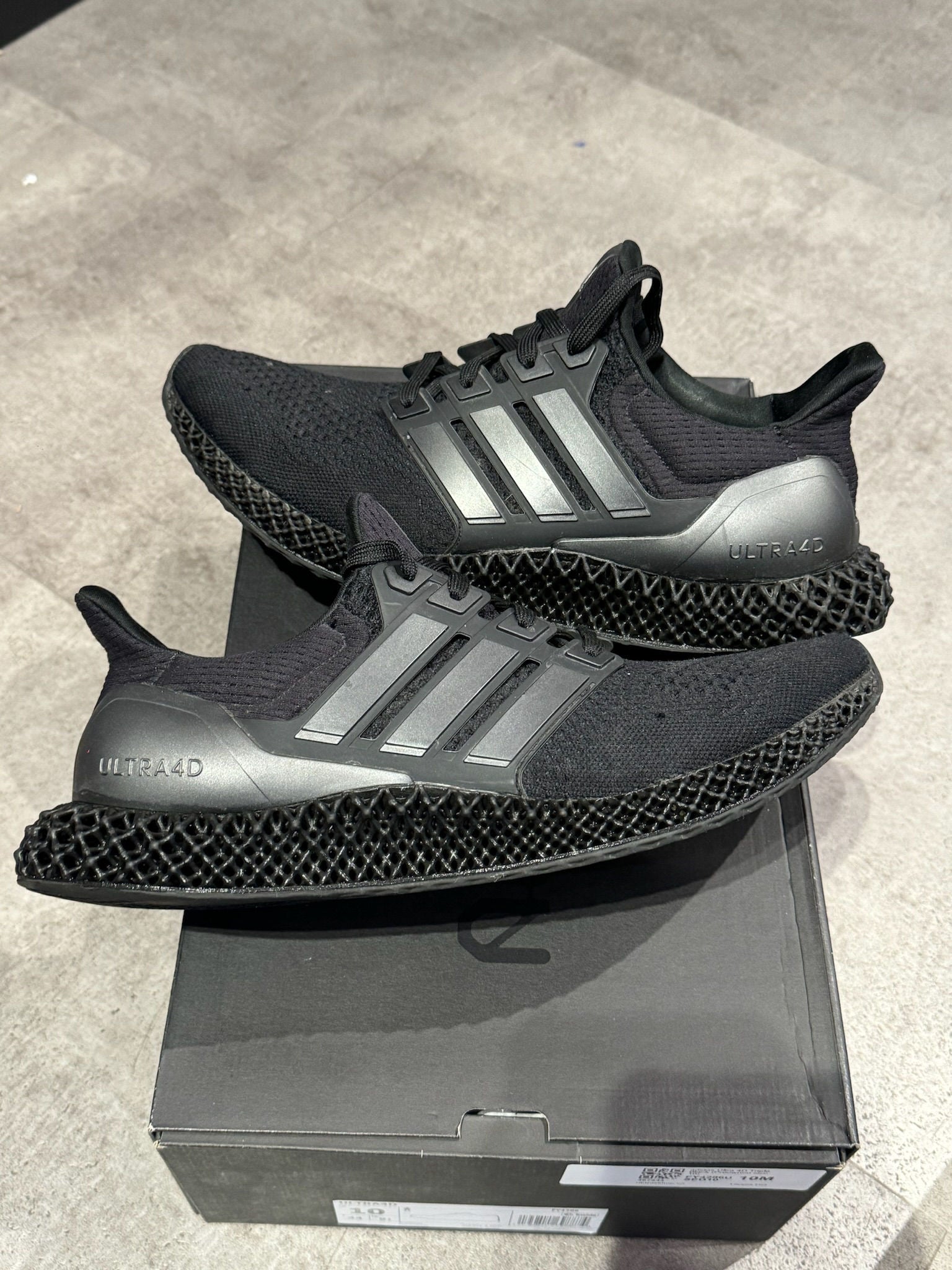adidas Ultra 4D Triple Black (Preowned size 10) - Pre-Owned