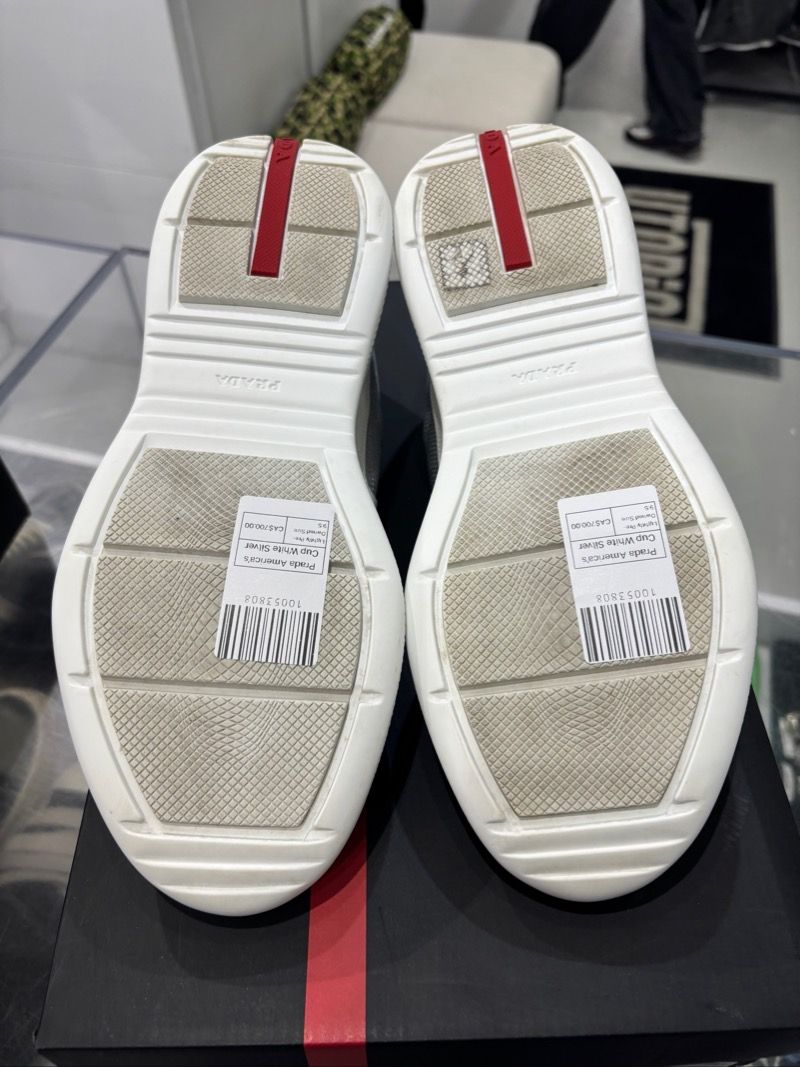 Prada America's Cup White Silver - Lightly Pre-Owned Size 9.5